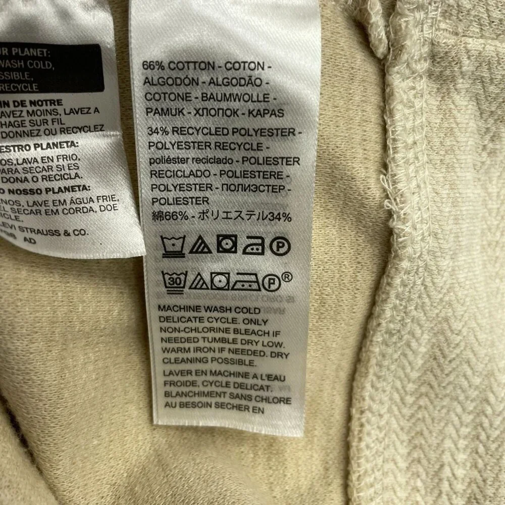 NWOT Dockers Men's M Beige Quarter-Zip Sweatshirt Cotton/Poly Blend Casual M0063